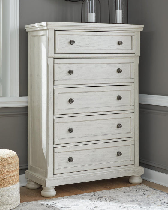 Robbinsdale Antique White Five Drawer Chest