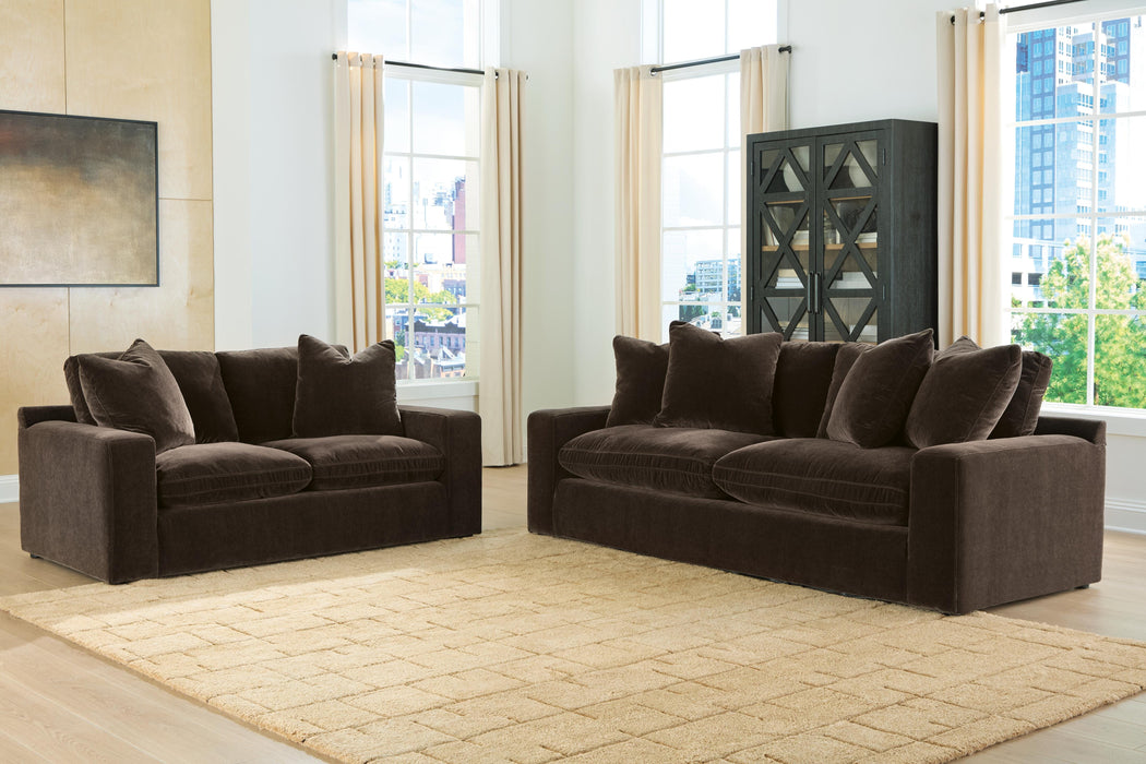 Maxton Heights Bittersweet Maxton Heights Sofa and Loveseat