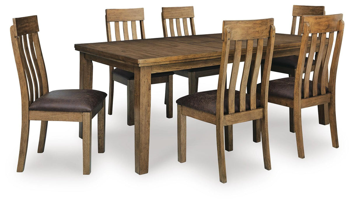 Broxtyn Light Brown Broxtyn Dining Table and 6 Chairs