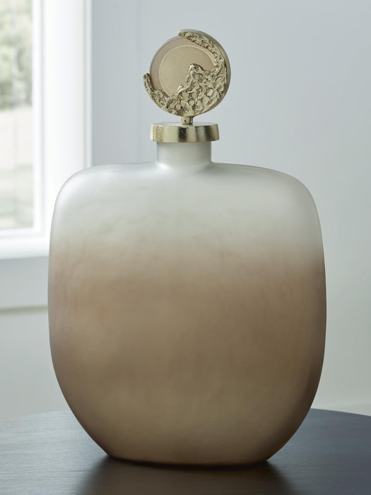 Acario Taupe/Gold Finish Jar