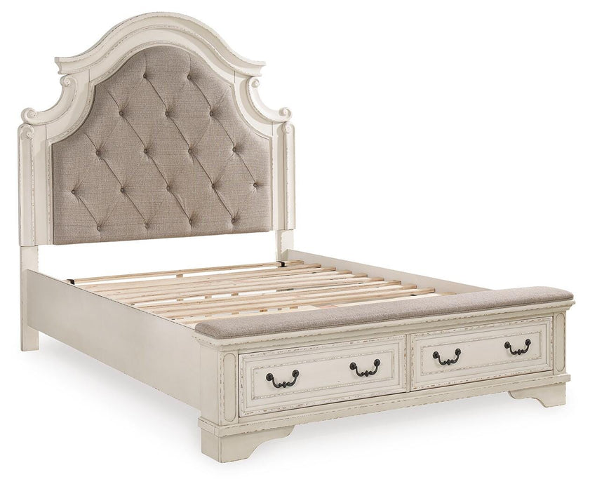 Realyn Two-tone Realyn Queen Upholstered Storage Bed - Brand New