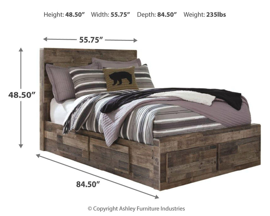 Derekson Multi Gray Derekson Full Panel Bed with 6 Storage Drawers