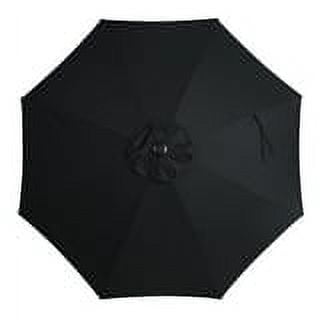 Mainstays 9ft Black Round Outdoor Tilting Market Patio Umbrella, - open_box