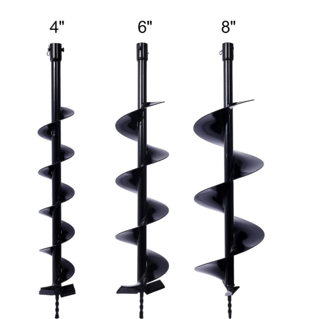 Auger Drill Bits for Planting Set of 3-Garden Auger Drill Bit Spiral Drill Bit for 3/4 in. Shaft Post Hole Digger Bulbs - open_box