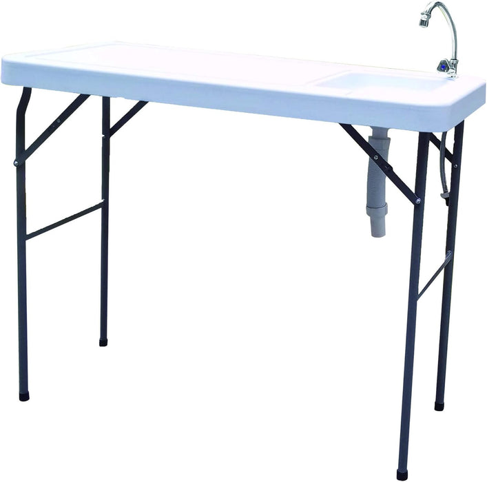 Portable Fish Cleaning Table with Sink and Faucet for Camping, Fishing, Tailgating - Large Work Surface, Food Grade HDPE, Collapsable for Easy Storage - new
