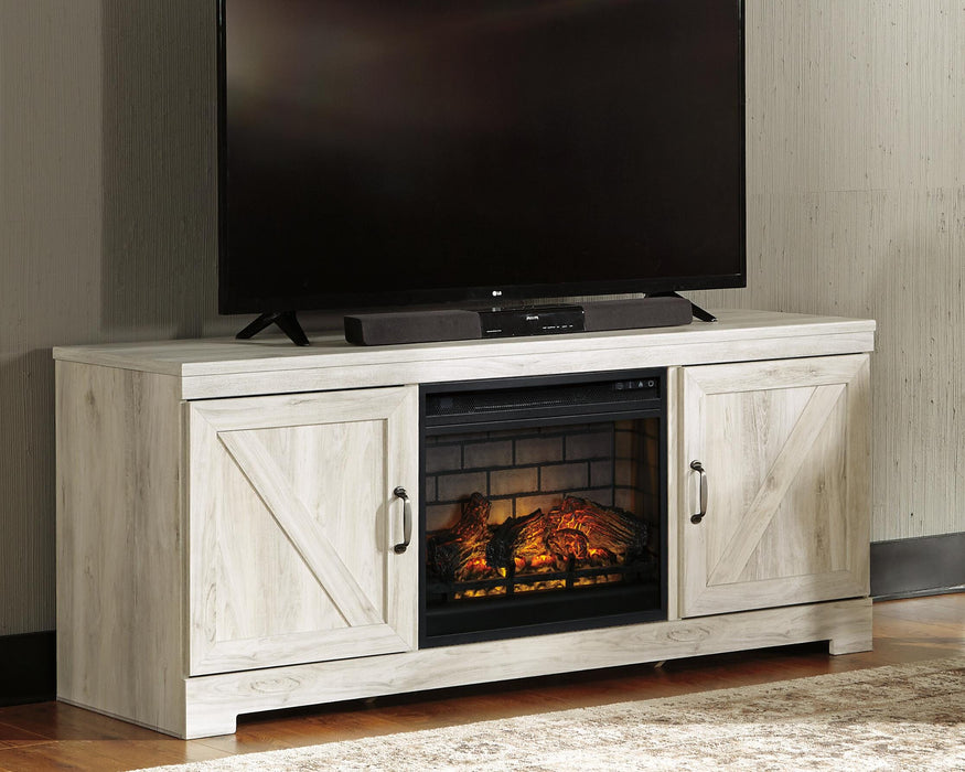 Bellaby Whitewash Bellaby 63" TV Stand with Electric Fireplace