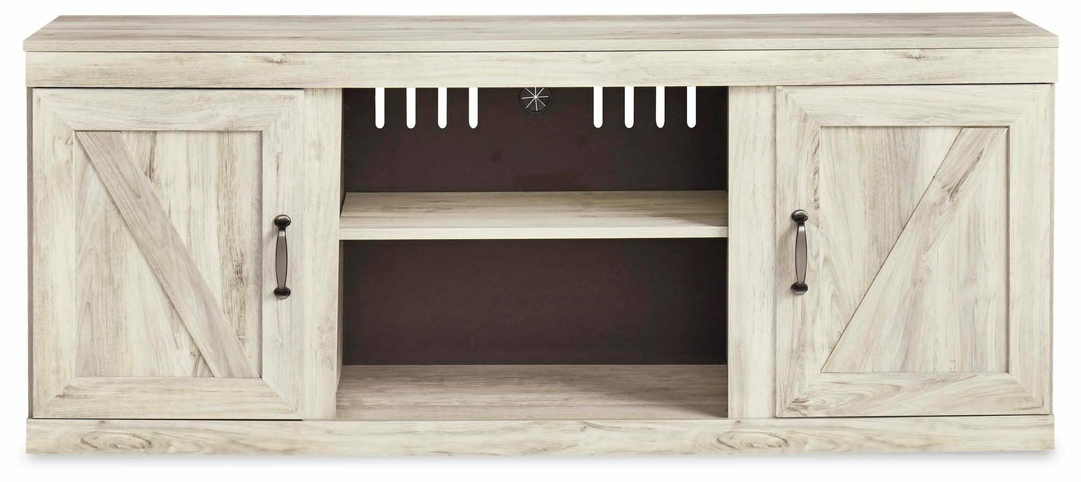 Bellaby Whitewash LG TV Stand w/Fireplace Option