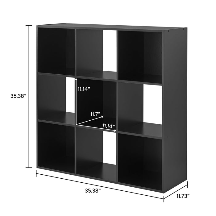 Mainstays 11 9-Cube Storage Organizer, Black - new