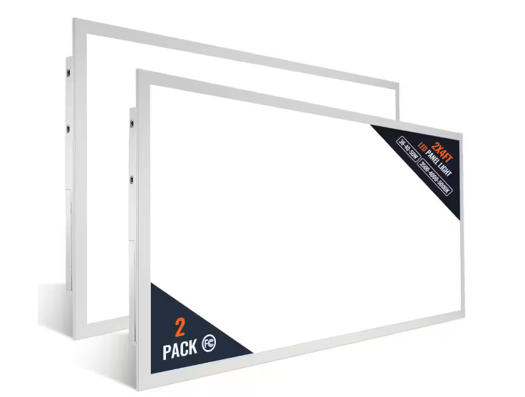 VEVOR 2 PCS 2 ft. x 4 ft. LED Flat Panel Light 6000LM 50 W LED Drop Ceiling Light 3500K/4000K/5000K for Home Office Classroom - new