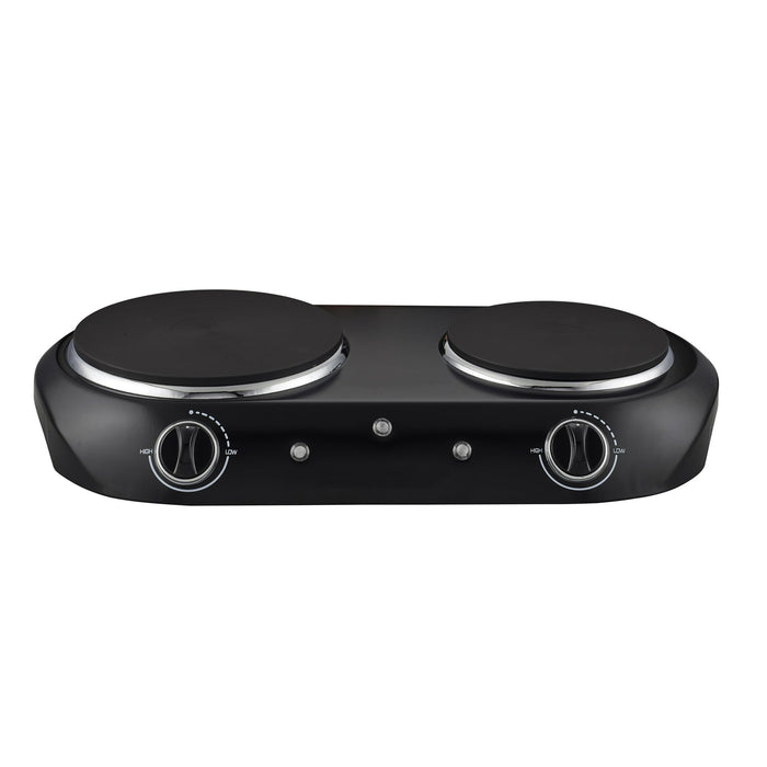 Mainstays Double Burner, 1800 W, Black Electric Cooktop, 1 Each, Assembled Product - used_marks_scratches