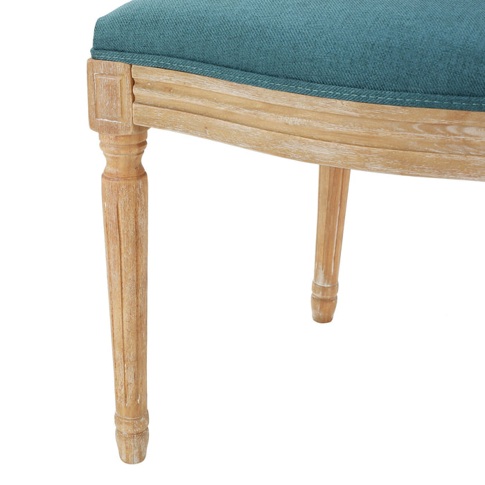 Christopher Knight Home Phinnaeus French Country Fabric Dining Chairs (Set of 2) by Side Chairs Dark Teal French Country, Traditional - new