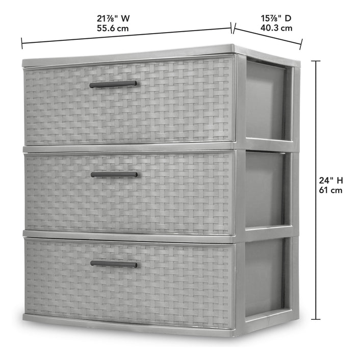 Sterilite 3 Weave Drawer Unit Cement -