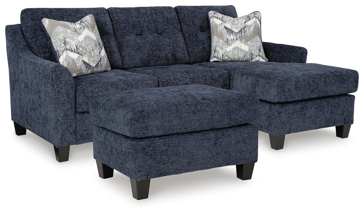 Keenelynn Navy Keenelynn Sofa Chaise with Ottoman
