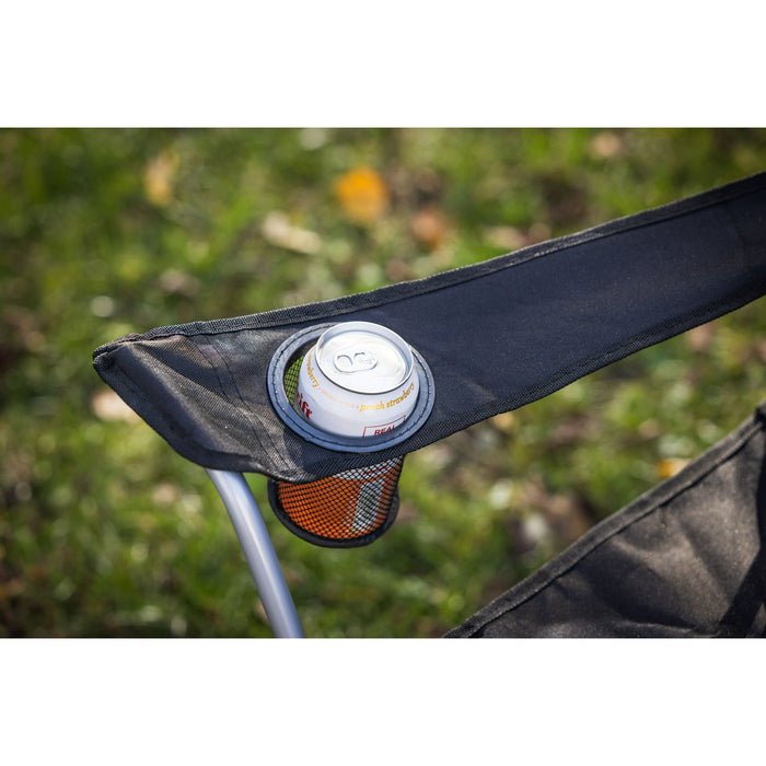 Ozark Trail Quad Folding Camp Chair with Cup Holder, Black - new