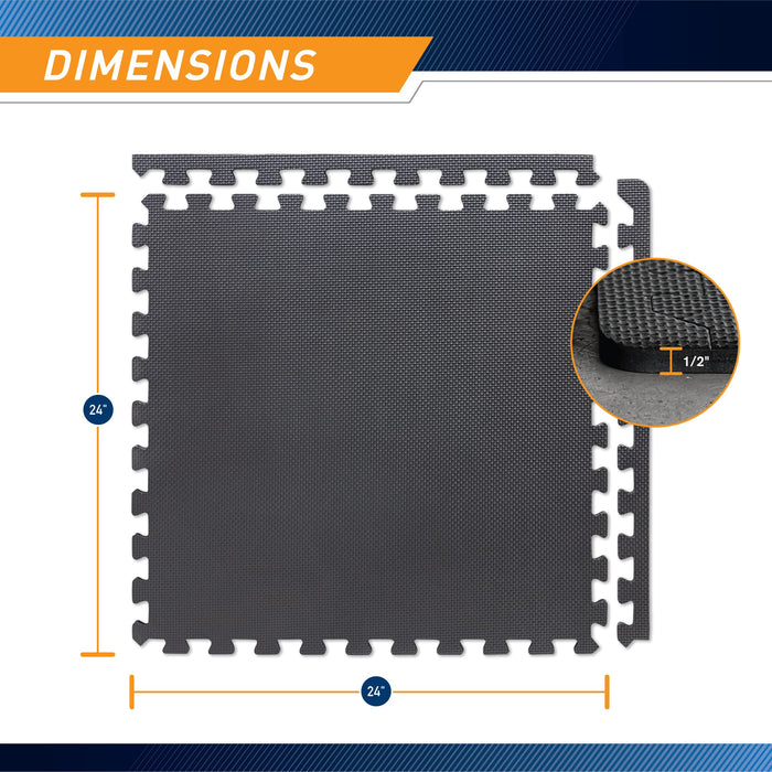 Marcy Interlocking Waterproof Flooring Mat for Exercise Equipment & Accessories MAT-20,Black - new