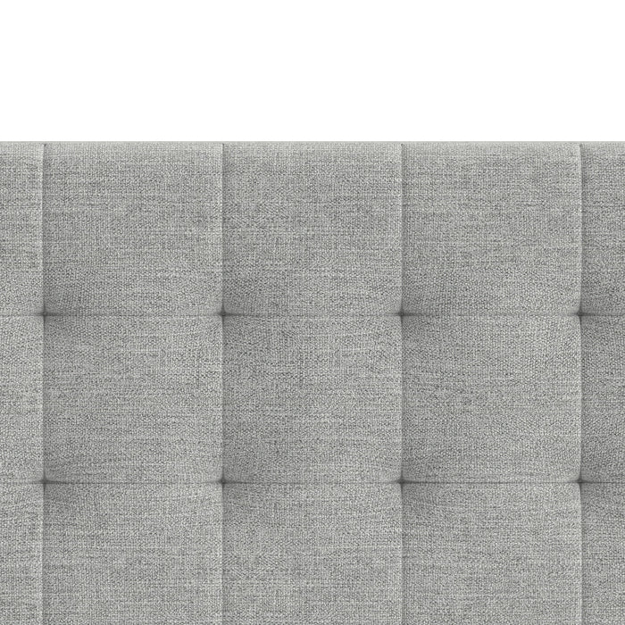 Mainstays Hillside Square Tufted Upholstered King Platform Bed, Light Gray Fabric - new
