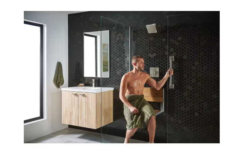 MOEN Fold Down Teak Shower Chair - new