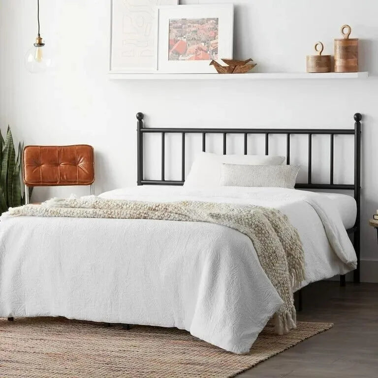 King Size Headboard Only Vertical Bar Modern Industrial French Country Farm New - open_box