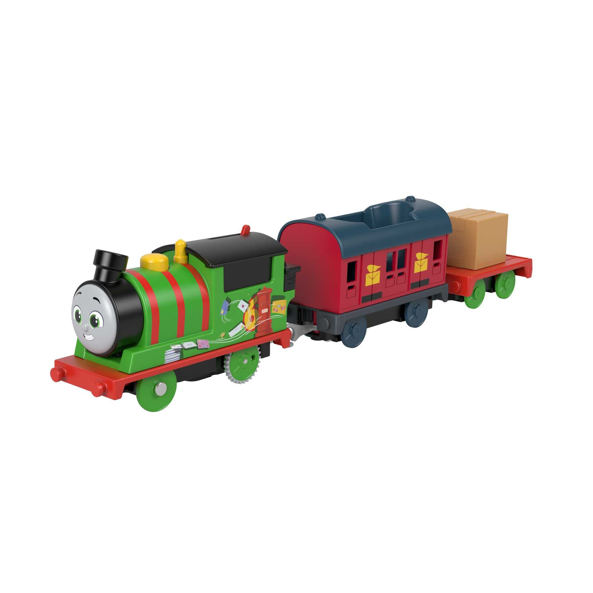 Thomas & Friends Motorized Toy Train Percy’s Mail Delivery Battery-Powered Engine with Cargo for Preschool Pretend Play Kids Ages 3+ Years - new