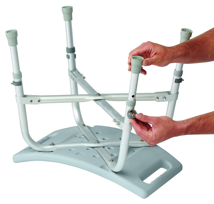 Medline Heavy Duty Shower Chair Bath Bench Without Back, Bariatric Bath Chair Supports Up to 550 Lbs - open_box