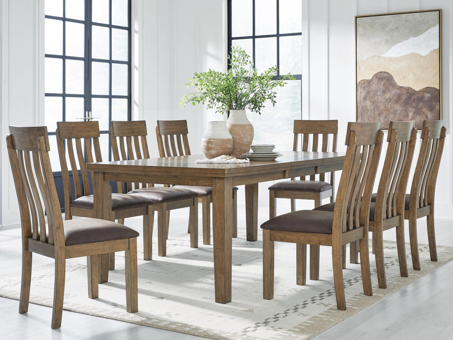 Broxtyn Light Brown Broxtyn Dining Table and 8 Chairs
