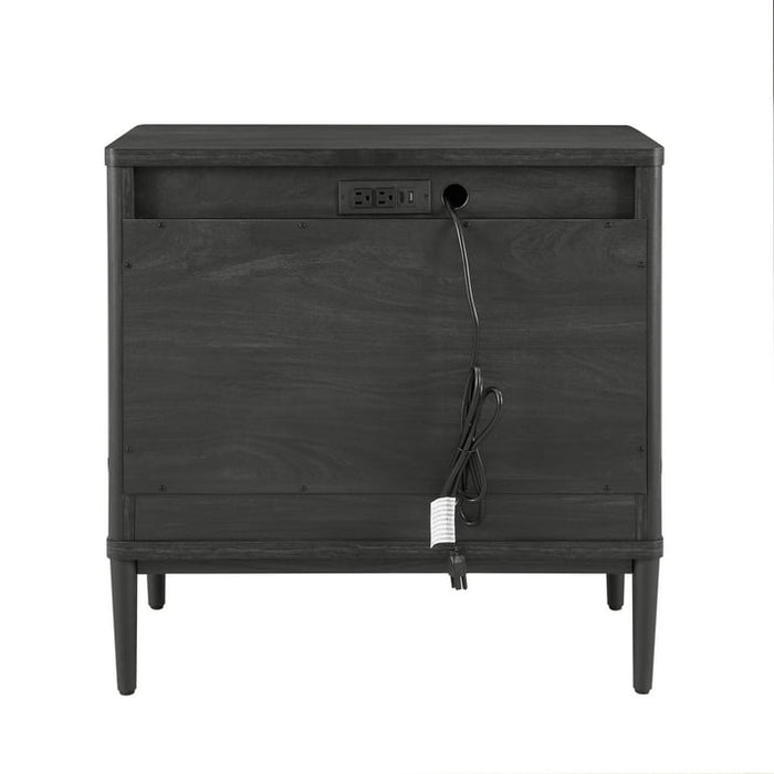 Better Homes & Gardens Oaklee 3 Drawer Nightstand with USB, Charcoal - display_model