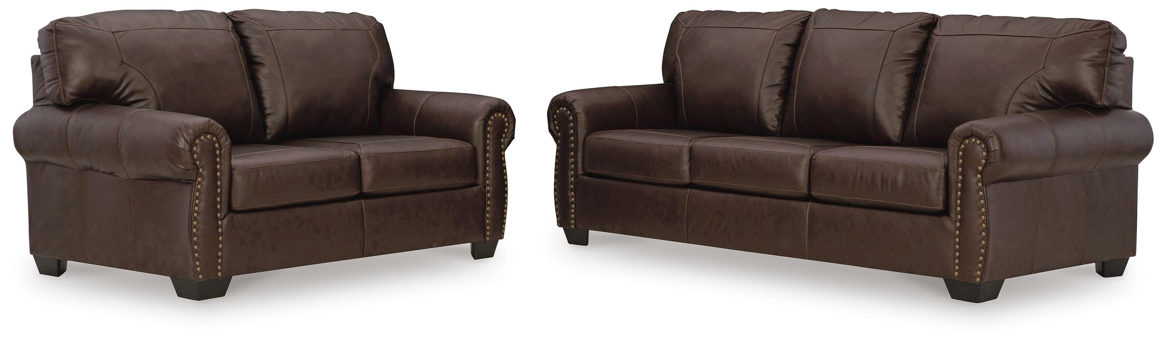 Colleton Dark Brown Colleton Sofa and Loveseat
