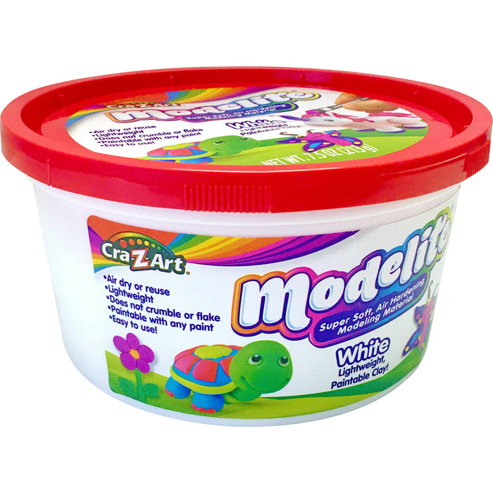 Cra-Z-Art Modelite 7.5oz of Lite Weight Modeling Clay, White, Child Ages 3 and up - new