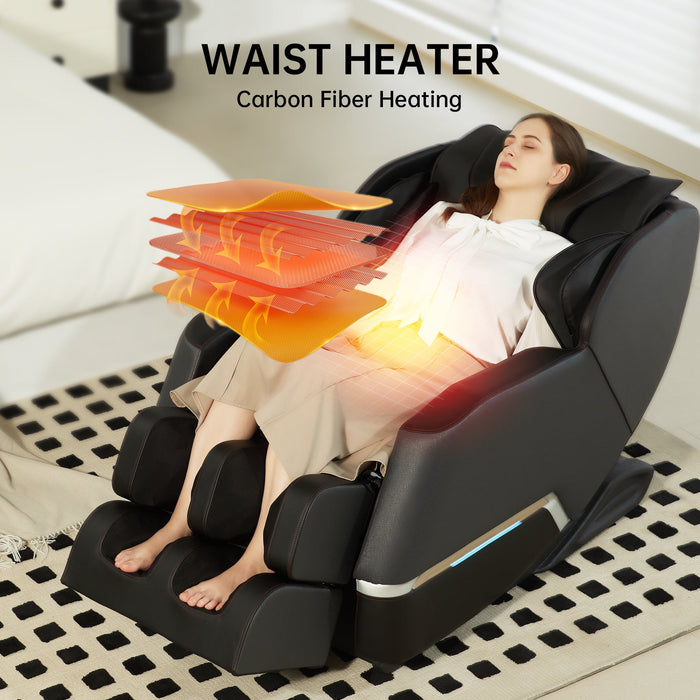 Real Relax Full Body Zero Gravity Shiatsu Recliner Electric Massage Chair, Black - new