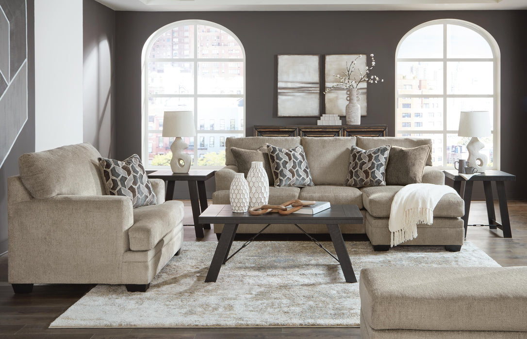 Stonemeade Taupe Stonemeade Sofa Chaise, Chair, and Ottoman