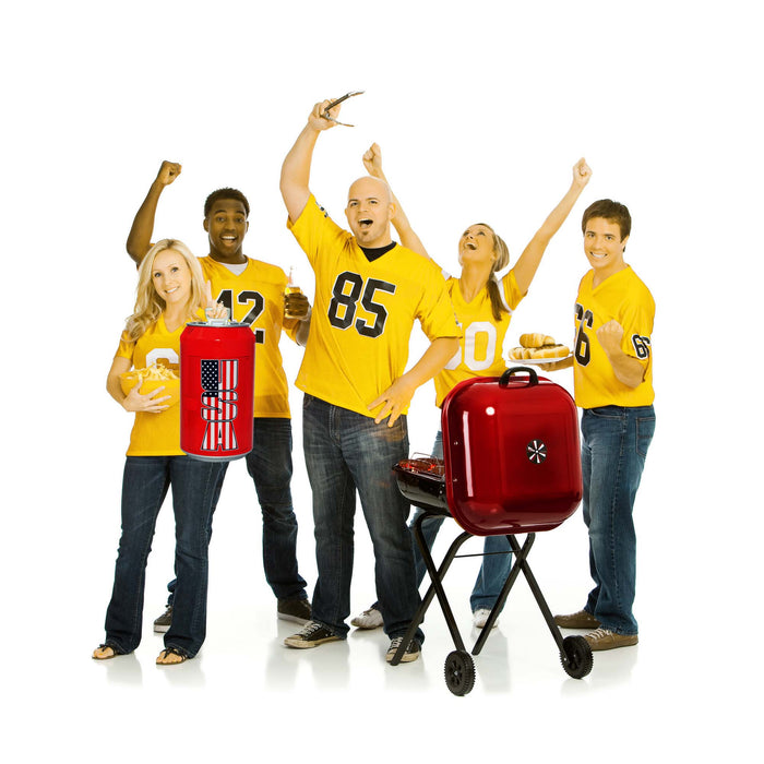 Guay Outdoor Portable Mini Fridge US Can Beverage Cooler – 8 Cans / 5 Liters - Indoor AC Home and Outdoor DC Car Vehicle Small Refrigerator - open_box