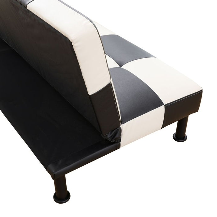 Convertible Futon Sofa Bed Leather Loveseat Adjustable Sleeper Sofa Couch for Living Room Small Apartment,White - new