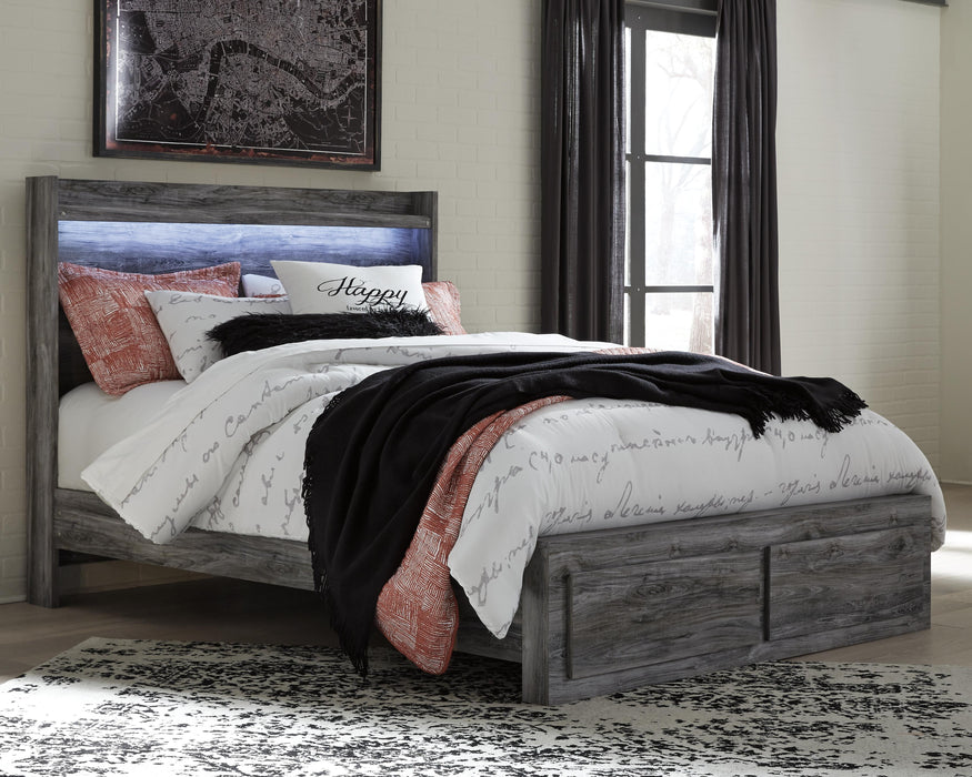 Baystorm Gray Baystorm Queen Panel Bed with 2 Storage Drawers