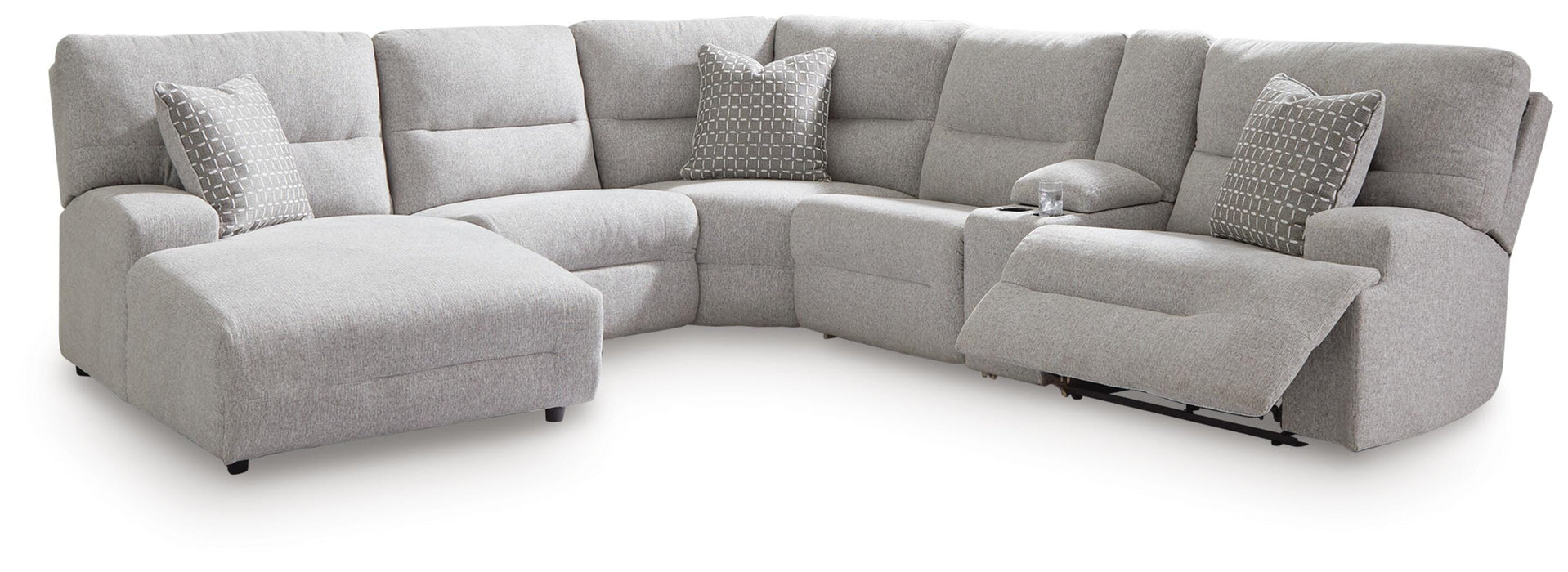 Acklen Place Pewter Acklen Place 6-Piece Power Reclining Sectional with Chaise