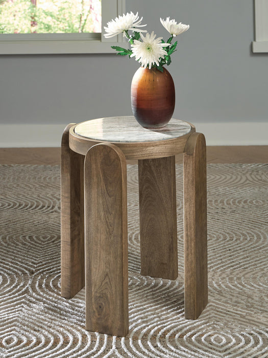 Gavrilley Gray/White/Brown Accent Table