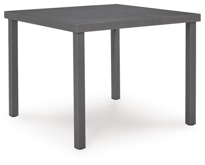 Point Bonita Gray Square Dining Table w/UMB OPT
