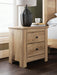 Fenderport Tan Two Drawer Night Stand