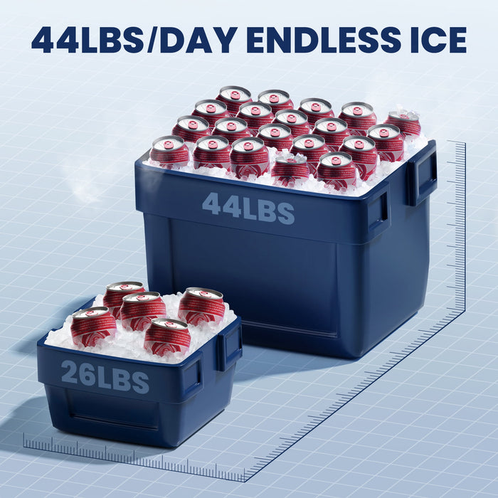 Qunler Nugget Ice Maker Countertop, 44lbs per Day Chewable Pebble Nugget Ice Machine with Touch Screen for Home, Kitchen, Office, Stainless Steel, Black - new