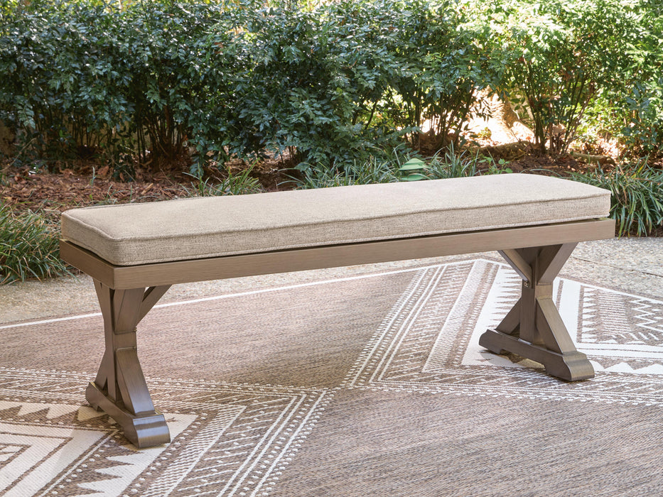 Revare Beach Beige Bench with Cushion