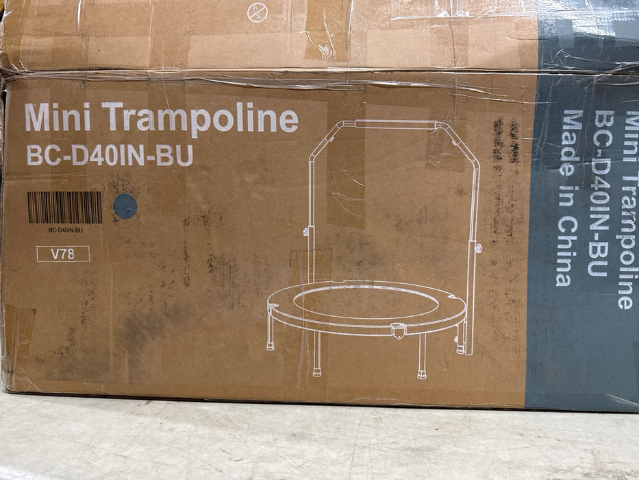 GIANNA 40" Collapsible Mini Trampoline, 330lbs Maximum Load Capacity, with Foam Handles, Exercise Trampoline Suitable for Adult Fitness, Kids, Indoor Outdoor, Blue - open_box