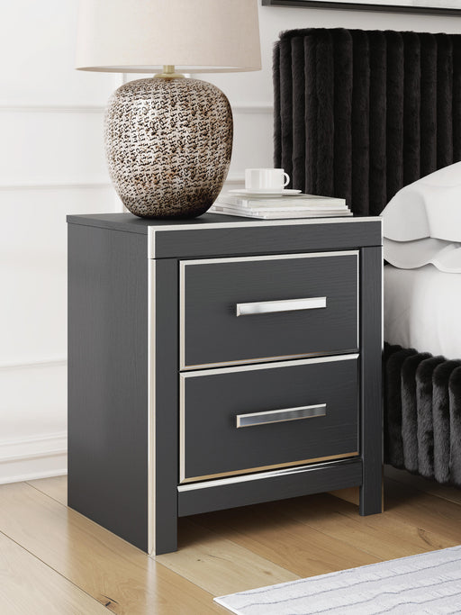 Birmonton Black Two Drawer Night Stand