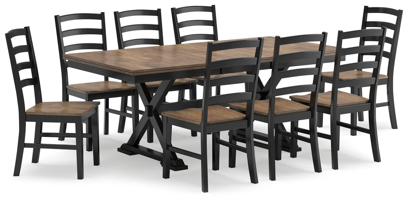 Wildenauer Brown/Black Wildenauer Dining Table and 8 Chairs