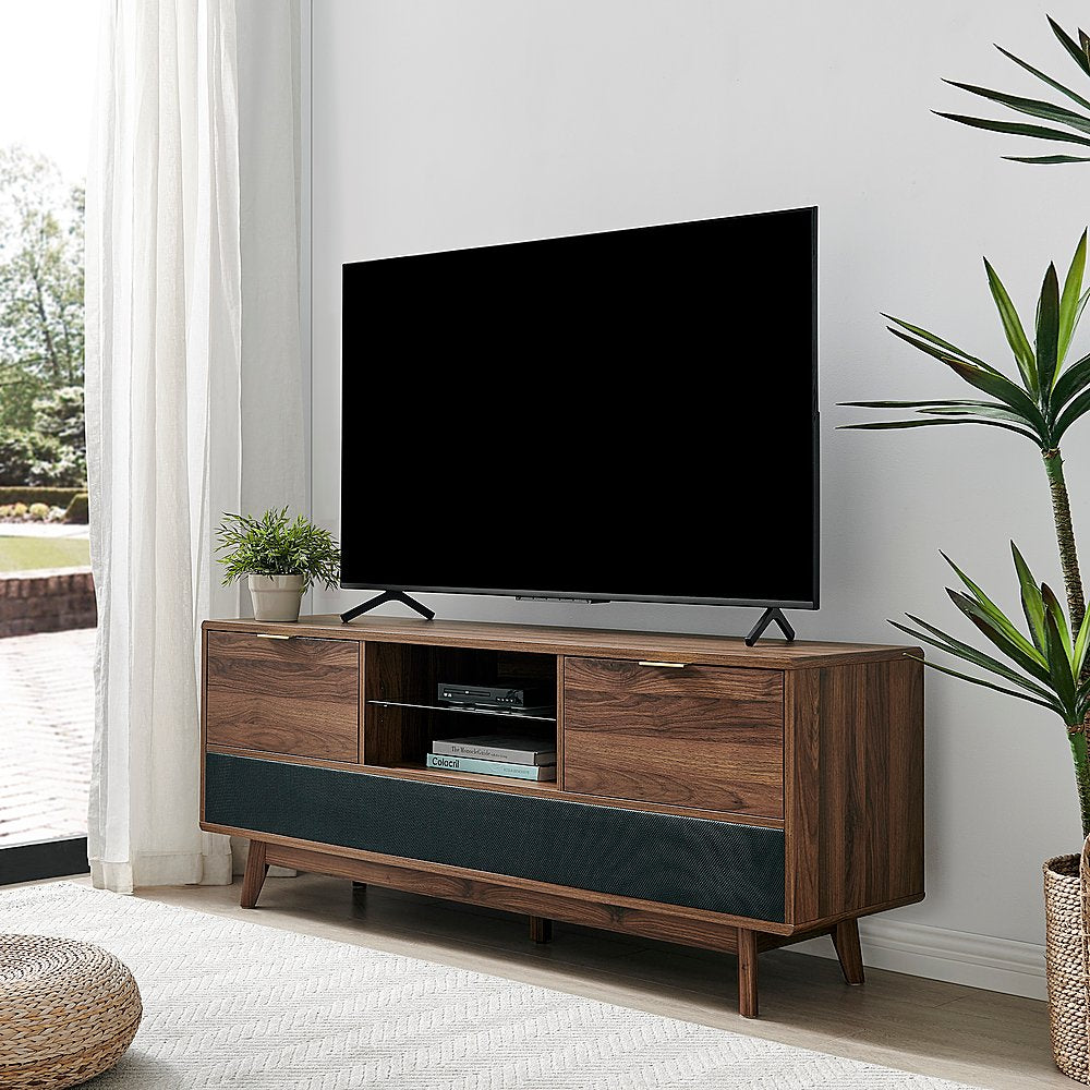 60 in. Walnut Larsen Smart TV Stand with Audio System - display_model