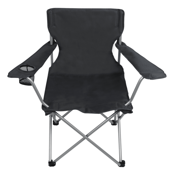 Ozark Trail Quad Folding Camp Chair with Cup Holder, Black - new
