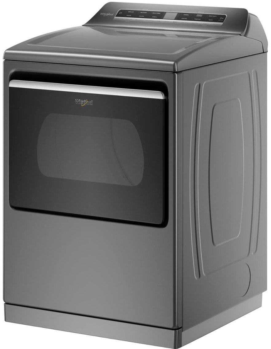 Whirlpool - 7.4 Cu. Ft. Smart Electric Dryer with Steam and Advanced Moisture Sensing - Chrome Shadow - display_model