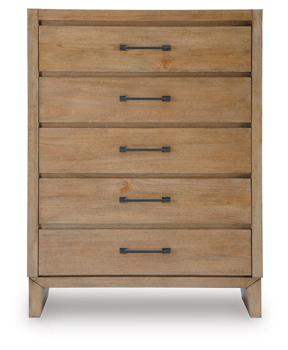 Sherbana Light Brown Five Drawer Chest