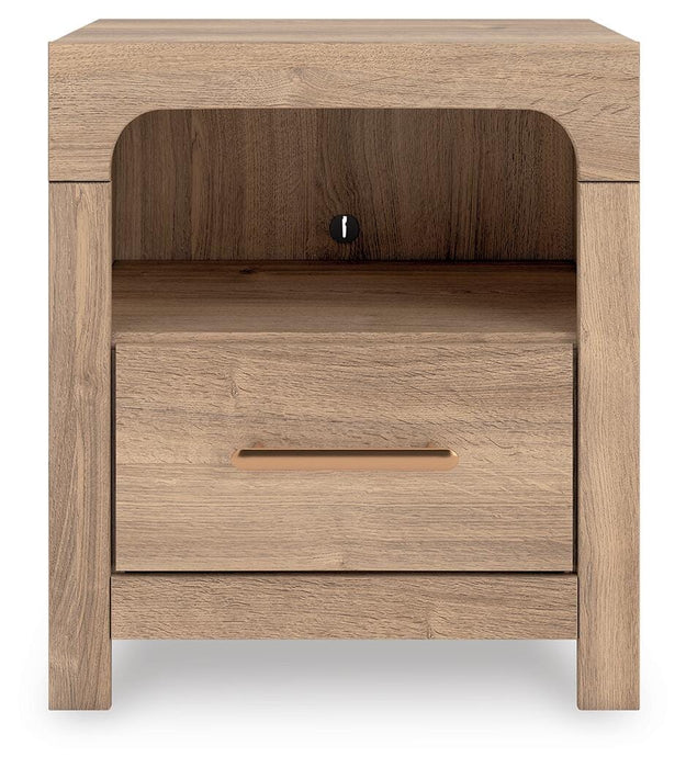 Hollymount Tan One Drawer Night Stand