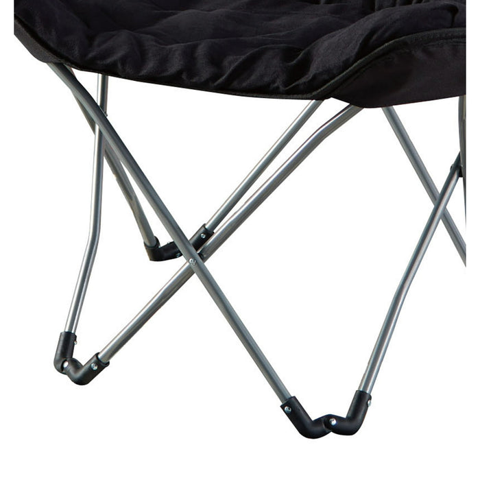 Mainstays Micro Suede Fabric Butterfly Folding Chair, Black - new
