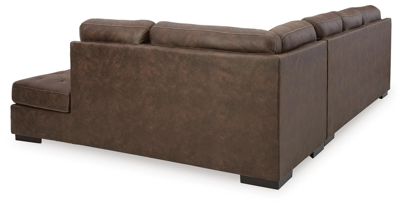Maderla Walnut Maderla 2-Piece Sectional with Chaise