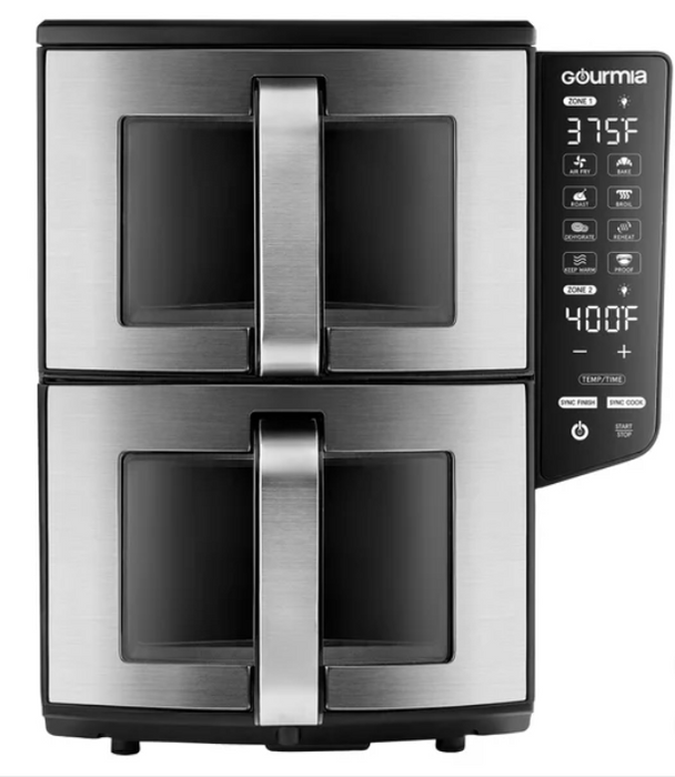 Gourmia 11-QT. Dual Basket Air Fryer with Smart Finish & 4-Layer Cooking - open_box